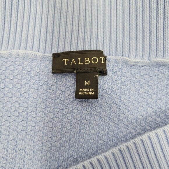 Talbots Women's Basket Weave Nautical Anchor Buttons Boat Neck Sweater Size M - Picture 10 of 14